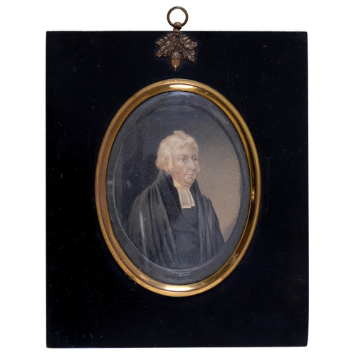 218 - English School, early 19th c - Portrait Miniature of the Reverend George Bossley, Vicar of Chesterfi... 