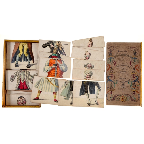 226 - Comical Metamorphoses for Boys. A transformation game, early 19th c, of lithographed and brightly pa... 