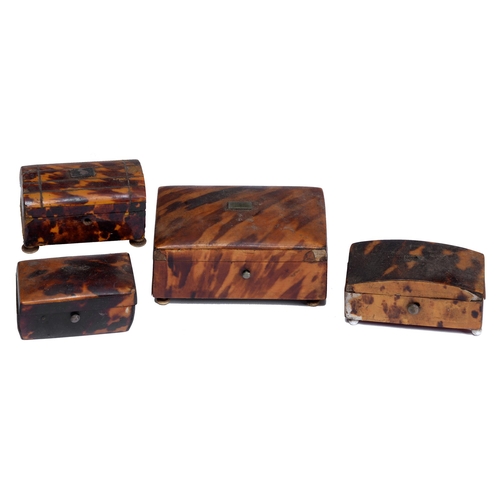 256 - Four Victorian miniature tortoiseshell boxes, 51-78mm lThe collection of C. W. Briggs (1906-1971) (l... 