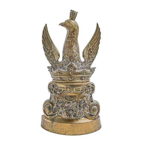 274 - A George IV cast brass crown-and-phoenix doorstop, 43cm hThe collection of C. W. Briggs (1906-1971) ... 