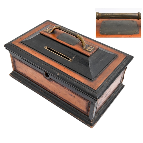 334 - A partly ebonised wood box, traditionally thought to have belonged to Lord Byron, early 19th c, the ... 