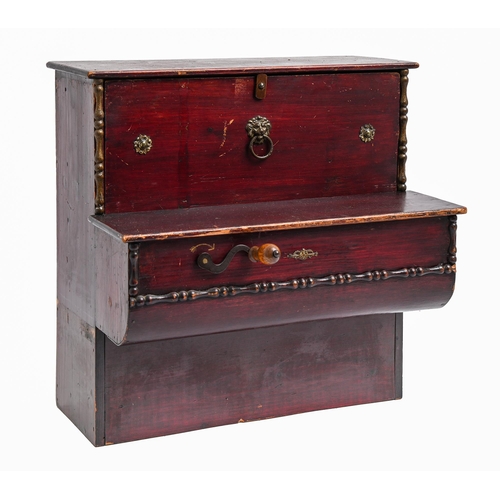 347 - A German stained softwood disc musical box in the form of a miniature barrel organ, c1900, 36cm hThe... 