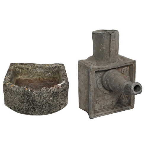 363 - A George III lead pump hopper, by Richard Crane, dated 1804, the front also cast with the initials W... 