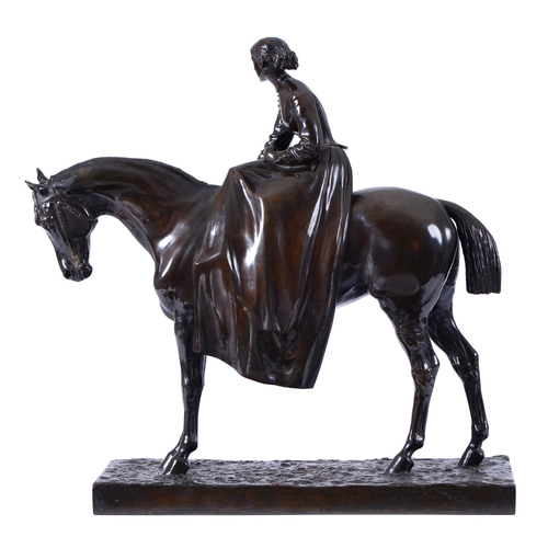 368 - A fine English bronze statuette of an equestrienne, cast from a model by Sir Joseph Edgar Boehm, Bt,... 