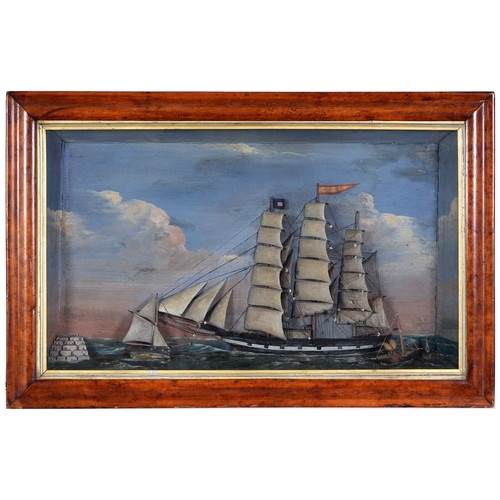 369 - A Victorian painted wood ship diorama  of the clipper 