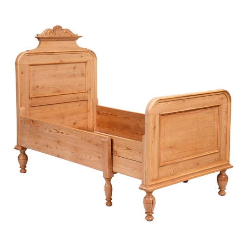 404 - A pine bed, with panelled head and footboard, 94 x 186cmThe collection of C. W. Briggs (1906-1971) (... 