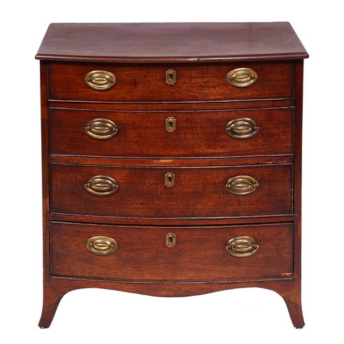 408 - A bow fronted mahogany chest of drawers, 19th c, 76cm h; 50 x 69cmThe collection of C. W. Briggs (19... 