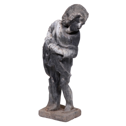 420 - Garden statuary. A lead figure of a child, early 20th c, 63cm hThe collection of C. W. Briggs (1906-... 