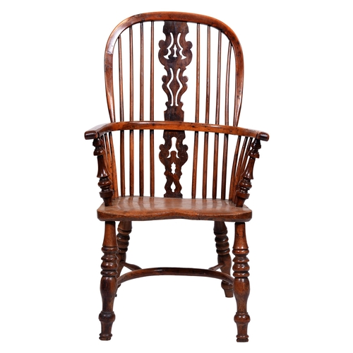 423 - A Victorian yew wood Windsor chair, with elm seat, 101cm hThe collection of C. W. Briggs (1906-1971)... 