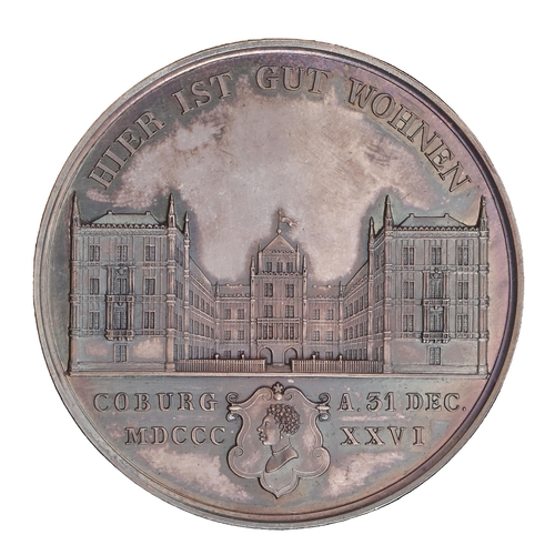 507 - Germany, Saxony, 1826, ERNST HERZOG ZU SACHEN COBURG UND GOTHA, silver 50mm, 55gm, in red leather an... 