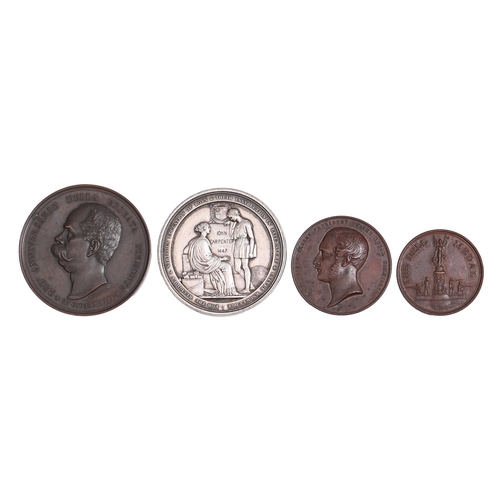 528 - Medallions, Italy, 250th Anniversary of Brigata Piemonte 1888, big Speranza, bronze, 60mm, EF; City ... 