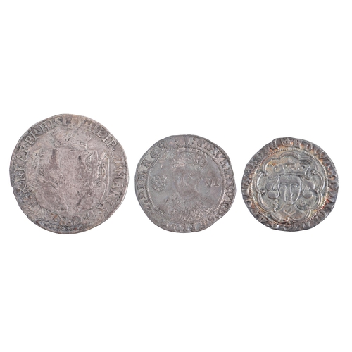 550 - English Hammered Silver, Edward IV, Groat, London, 2.9gm, F-VF; Edward VI, Sixpence, mm tun, 2.9gm, ... 