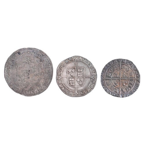 550 - English Hammered Silver, Edward IV, Groat, London, 2.9gm, F-VF; Edward VI, Sixpence, mm tun, 2.9gm, ... 