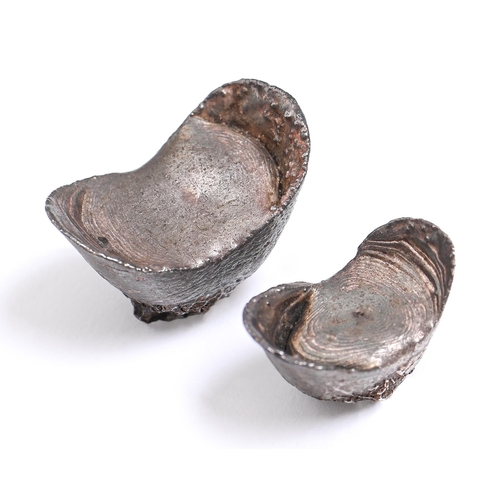 564 - Two Chinese 19th century silver boat shaped Sychees 37.3gm and 18.60gm, both EF; From the collection... 