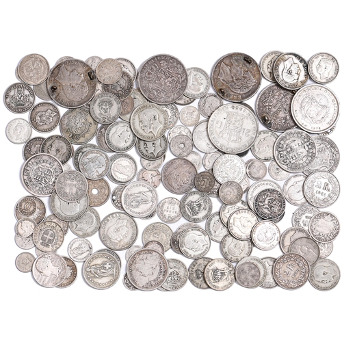 580 - British and World 19th and 20th century Silver Coins, *742gm; with small quantity of base metal worl... 