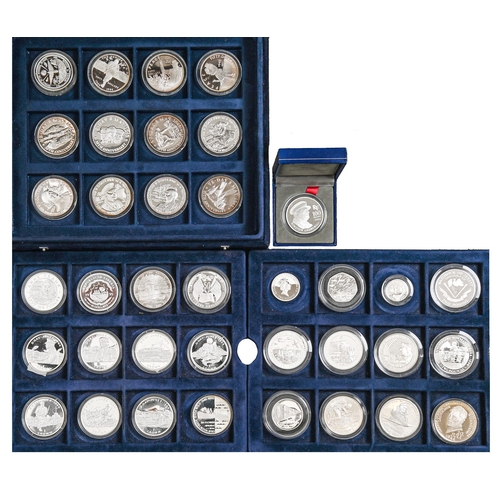 610 - The World at War Commemorative Coin Collection. A set of 36 silver (mostly fine silver) coins, mainl... 