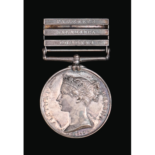 615 - Military General Service, 1793-1814, 3 clasps Corunna, Salamanca, Pyrenees, awarded to JOHN MUNRO 42... 