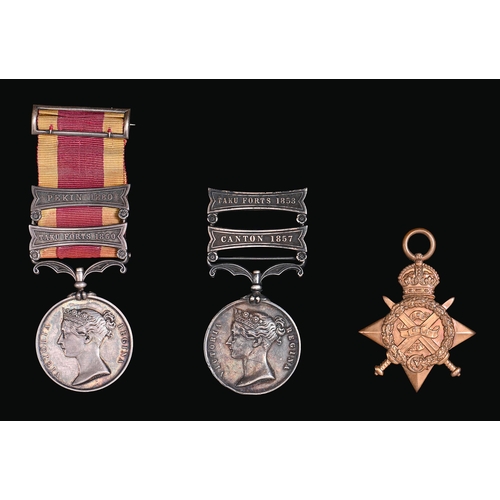 618 - Campaign medals, three, Second China War Medal, two clasps, Taku Forts 1860 and Pekin 1860 with cont... 