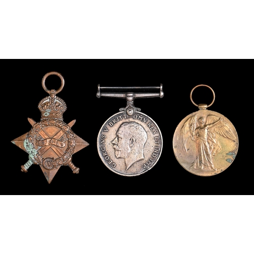 621 - WWI, group of three, 1914-15 Star, British War Medal and Victory medal 1581 Pte J W Woodage Berks Ye... 