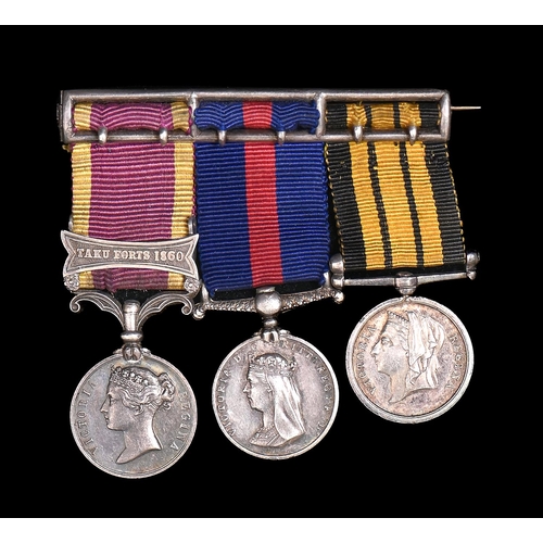 625 - Victorian miniature medals.  Group of three,  comprising second China War Medal, Taku Fort... 