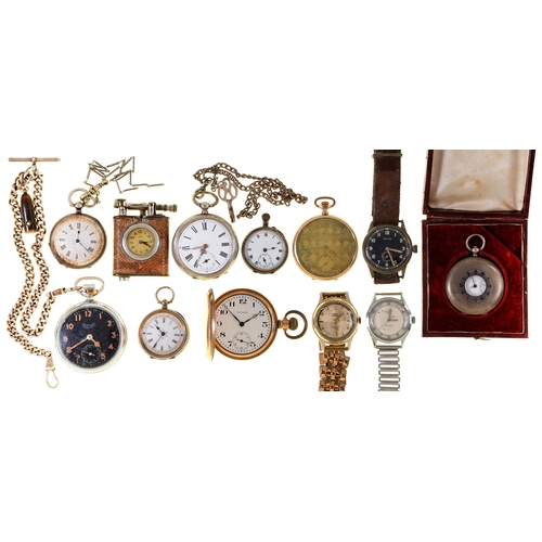 64 - Miscellaneous silver and other watches and wristwatches, late 19th/early 20th c, including an Elem l... 