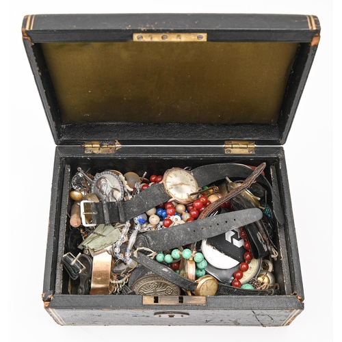 70 - Miscellaneous costume jewellery, 19th c and later, including several silver articles, wristwatches a... 