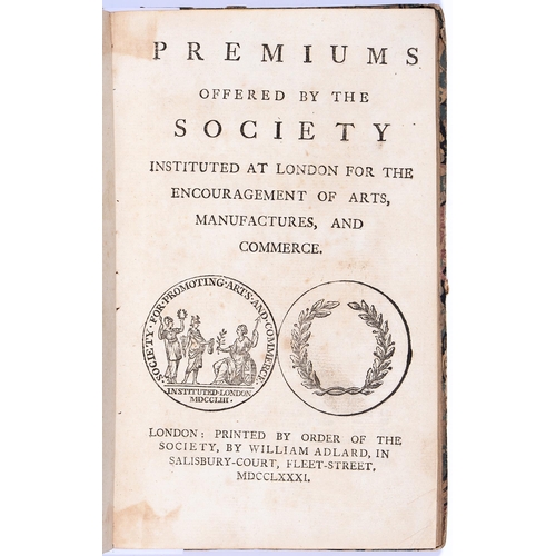 706 - [Royal Society of Arts]/Society for the Encouragement of Arts, Manufactures and Commerce. Three titl... 