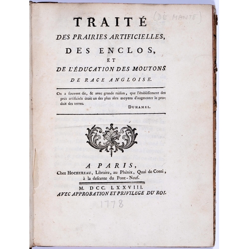 748 - Arthur Young's Copy of a French Treatise on English Sheep-Farming. [De Mante], Traité des prairies a... 