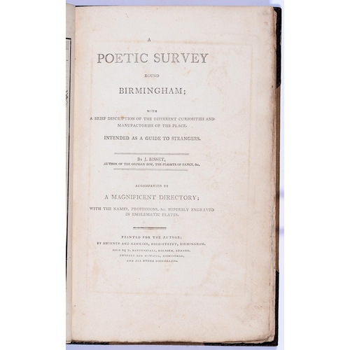 758 - Bisset (James), A Poetic Survey Round Birmingham; With A Brief Description of the Different Curiosit... 