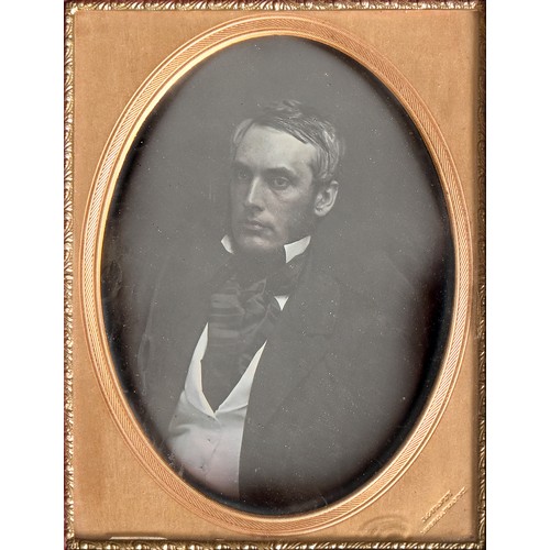 1193 - Photography. An American half-plate daguerreotype portrait of a gentleman, c. 1850-56, by Jeremiah G... 