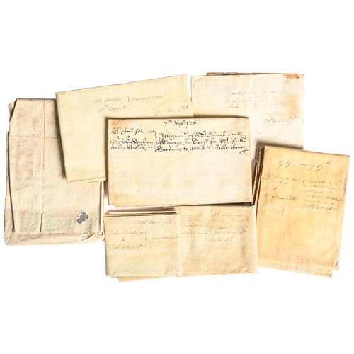 1122 - A collection of 16 George I to George III legal vellum manuscripts, dated from 1716 1766, comprising... 