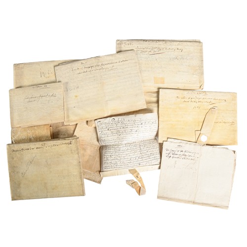 1124 - A collection of Stuart period legal manuscripts, all hand-scrivened on vellum but for one paper copy... 