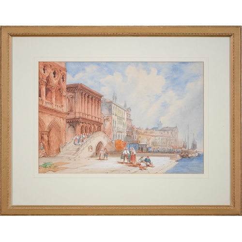 1076 - English School, 19th c - Venice, watercolour, 33 x 49cm