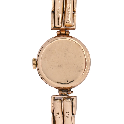 118 - A 9ct gold lady's wristwatch, Rotary movement, 21mm diam, London 1938, on expanding gold bracelet ma... 