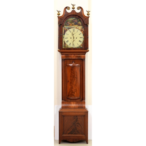 1367 - A Scottish mahogany eight day longcase clock, Robert Currer, Falkirk, 19th century, the breakarched ... 