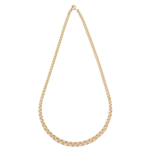 14 - A 9ct gold necklace, 42cm l, import marked, 12.7g
