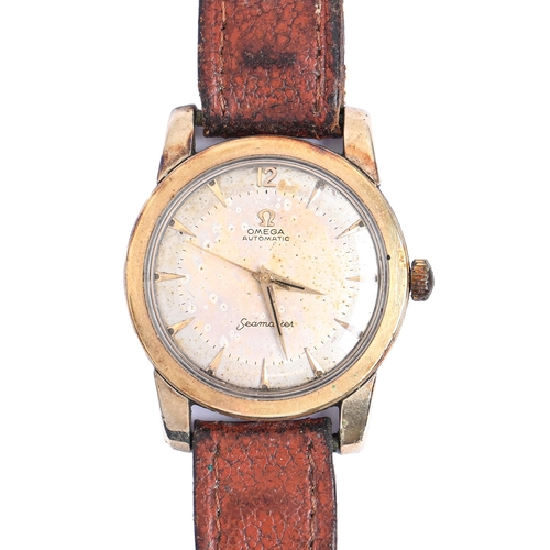 23 - An Omega gold plated self-winding wristwatch, Seamaster, 34mm diam