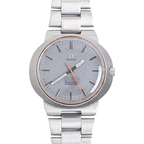 28 - An Omega stainless steel gentleman's wristwatch, Dynamic, with pale grey dial, 36 x 41mm, maker's br... 