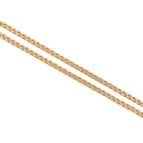 3 - A gold chain, 78cm l, marked 585, 16.1g