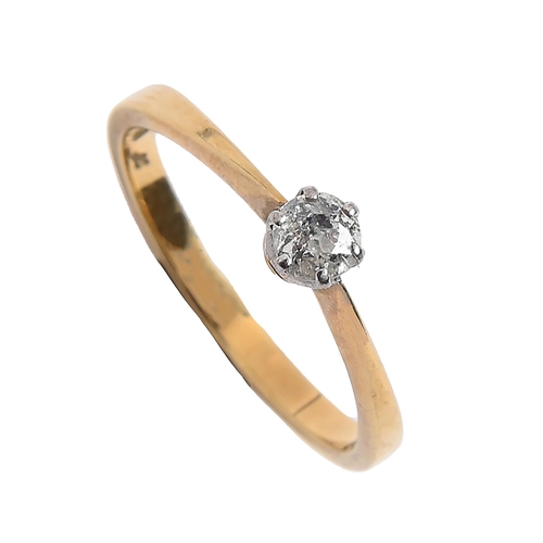 33 - A diamond solitaire ring, with old cut diamond, in 18ct gold, London 1987, 2.5g, size M... 