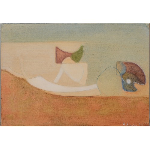 1115 - A. Sinclair, 20th century - Abstract Study, signed and dated 73, mixed media and sgraffito on b... 