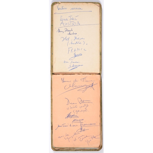 570 - Autographs. A mid-20th century album, signatures comprising cricketers, including Len Hutton, singer... 