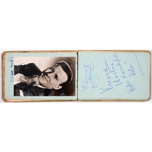 570 - Autographs. A mid-20th century album, signatures comprising cricketers, including Len Hutton, singer... 