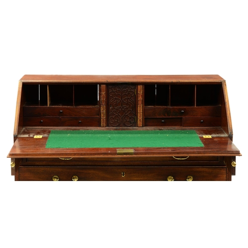 928 - A George III mahogany bureau,  108cm l