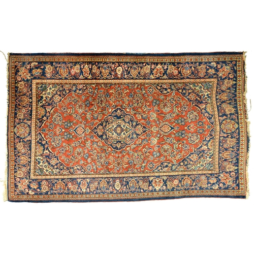 1050 - A Turkbaf rug, mid 20th c, 125 x 212cm