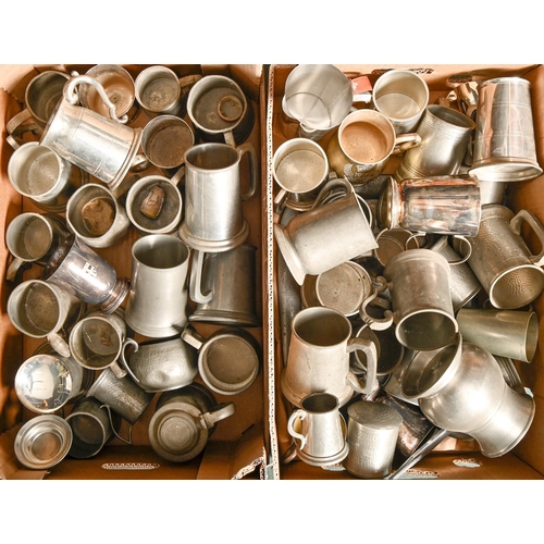 1178 - Miscellaneous pewter and other tankards, 19th c and later