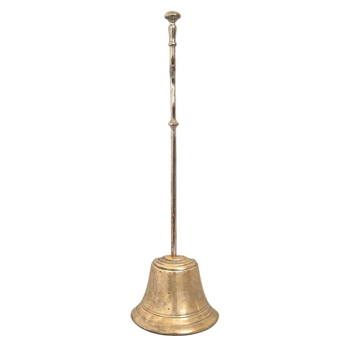 548 - A brass and burnished steel door stop, 58cm h