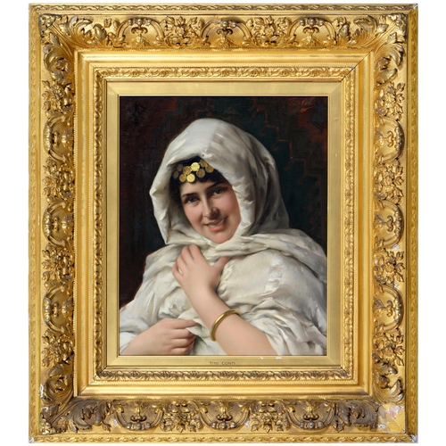 677 - Tito Conti (1842-1924) - An Italian Beauty,  signed (in red) , oil on canvas, 51 x 40.5cm... 