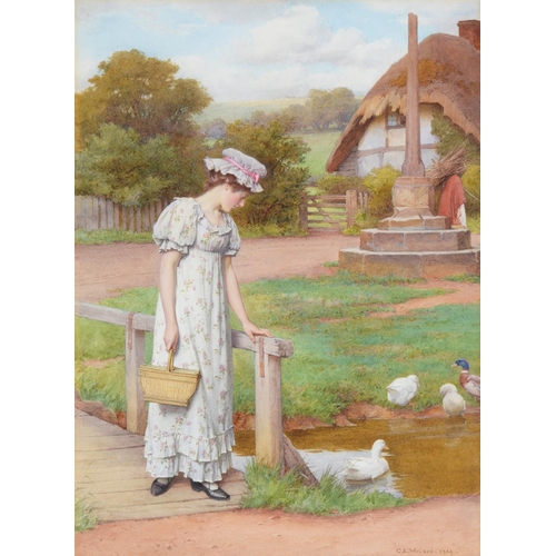 694 - Charles Edward Wilson (1853-1941) - The Vicar's Daughter,  signed and dated 1904, watercolour, ... 