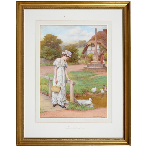 694 - Charles Edward Wilson (1853-1941) - The Vicar's Daughter,  signed and dated 1904, watercolour, ... 